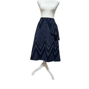 Eva Franco Blue A-line Midi Skirt